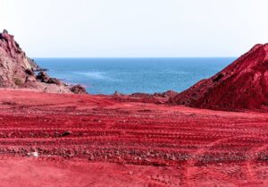 The Strait of Hormuz, and Hormuz Island, the Persian Gulf, Nowruz (Persian new year) 2024.
